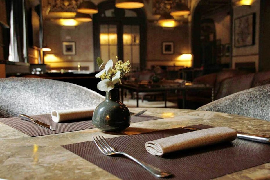 Mesa preparada en el Restaurante Círculo Mercantil Madrid